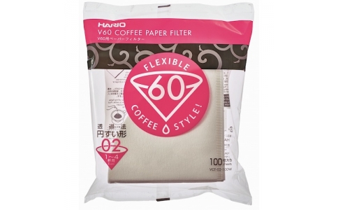 ハリオサイエンス（株）  VCF-02-100W  ＨＡＲＩＯ　Ｖ６０用ペーパーフィルター０２Ｗ　１００枚入り
