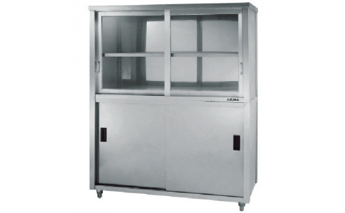 （株）東製作所  ACS-1500HG  アズマ　上下二段式ステン保管庫　上部ガラス引違戸１５００×６００×１８００