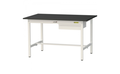 山金工業（株）  SLK-1275U-BKW  ヤマテック　ワークテーブルＬＡＢシリーズ　固定式Ｈ７４０ｍｍ　キャビネット付　ケミテクト天板　Ｗ１２００×Ｄ７５０