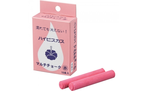 （株）日本緑十字社  289091  緑十字　マルチチョーク（雨天使用可能タイプ）　赤　マルチチョーク－Ｒ　１２Φ×８０ｍｍ　１０本組