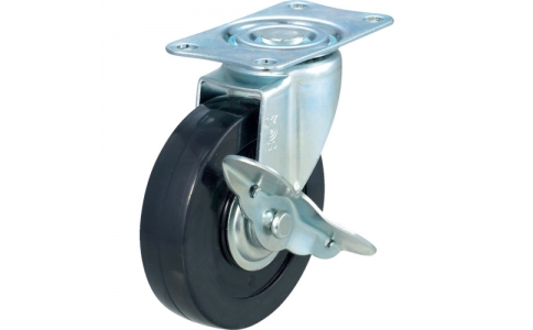 トラスコ中山（株）  TYSG-100RHS  ＴＲＵＳＣＯ　ＨＬＦ－１２０用ハードゴムキャスター　Φ１００　自在Ｓ付