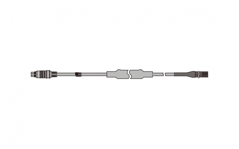 KYOWA TE57-A-24V 8-pin connector 60FC-8P (female) to 6 conductors with shield wire, pre-soldering at the cable tip