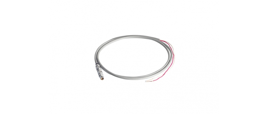 KYOWA P-79 2-pin LEMO connector to 2 conductors, pre-soldering at the cable tip