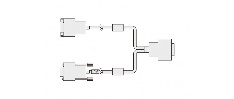 KYOWA N-137 9-pin male D-sub × 9-pin female D-sub to centralized connector