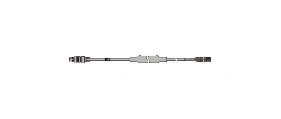 KYOWA TE57-A-24V 8-pin connector 60FC-8P (female) to 6 conductors with shield wire, pre-soldering at the cable tip