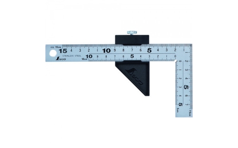 シンワ測定（株）  12433  シンワ　曲尺　厚手広巾　シルバー　１５ｃｍ表裏同目　８段目盛　ストッパー付