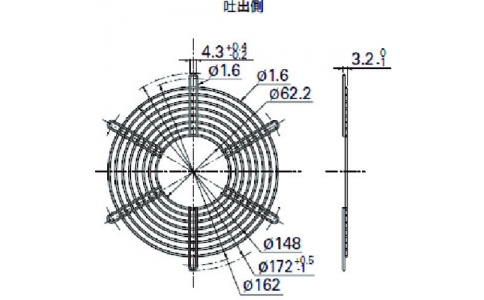 山洋電気（株）  109-320  ＳａｎＡＣＥ　フィンガーガード　（φ１７２サイドカット型用・丸形用　吐出側）