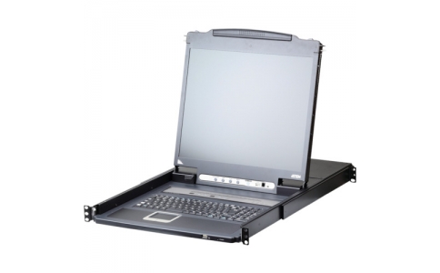 ＡＴＥＮジャパン（株）  CL5716INJJL  ＡＴＥＮ　ＩＰ－ＫＶＭドロワー　１６ポート／ＰＳ／２／ＵＳＢ／ＶＧＡ／１９インチ　ＬＣＤ／ロングレール（デイジーチェーンポート搭載、ＵＳＢデバイス対応）