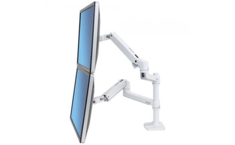 エルゴトロンジャパン（株）  45-492-216  エルゴトロン　ＬＸ　デュアル　デスクマウントアーム　スタッキング　（ホワイト）　４５－４９２－２１６