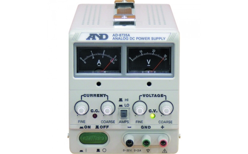 （株）エー・アンド・デイ  AD8735A  Ａ＆Ｄ　直流安定化電源トラッキング動作可能アナログ・メーター方式