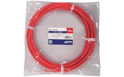 因幡電機産業（株）  IV   8 SQ RED 5M JP  ＪＡＰＰＹ　ビニル絶縁電線