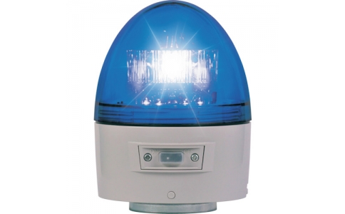 （株）日惠製作所  VK11B-003BB  ＮＩＫＫＥＩ　ニコカプセル高輝度　ＶＫ１１Ｂブザー型　ＬＥＤ回転灯　１１８パイ　青