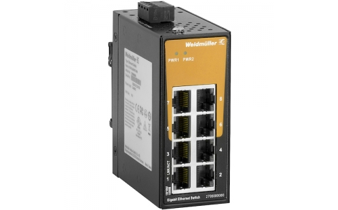 日本ワイドミュラー（株）  2705000000  ワイドミュラー　ワイドミュラー　ＩＥ－ＳＷ　産業用スイッチングＨＵＢ　８ポート　ギガビットイーサネット　ミニタイプ