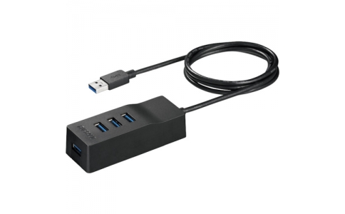 （株）バッファロー  BSH4A110U3BK  バッファロー　ＵＳＢ３．０　上挿し　４ポートセルフパワーハブ　ブラック
