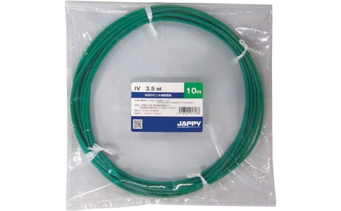 因幡電機産業（株）  IV   3.5 SQ GR 10M JP  ＪＡＰＰＹ　ビニル絶縁電線