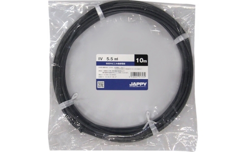因幡電機産業（株）  IV   5.5 SQ BLK 10M JP  ＪＡＰＰＹ　ビニル絶縁電線