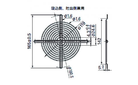 山洋電気（株）  109-722  ＳａｎＡＣＥ　フィンガーガード　（□１２７用、φ１７５用　吸込側、吐出側兼用）