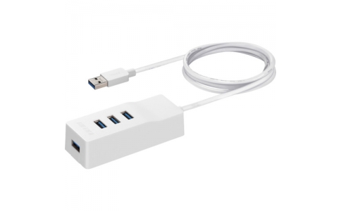 （株）バッファロー  BSH4U310U3WH  バッファロー　ＵＳＢ３．０　上挿し　４ポートバスパワーハブ　マグネット付き　ホワイト
