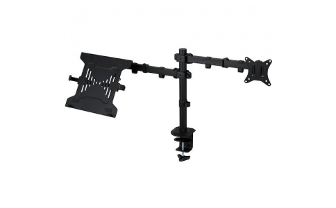 エレコム（株）  DPA-DL04BK  エレコム　モニターアーム　ディスプレイアーム　ダブルアーム　ロング　ノートＰＣアーム　ブラック