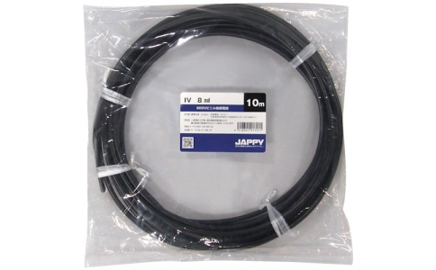 因幡電機産業（株）  IV   8 SQ BLK 10M JP  ＪＡＰＰＹ　ビニル絶縁電線