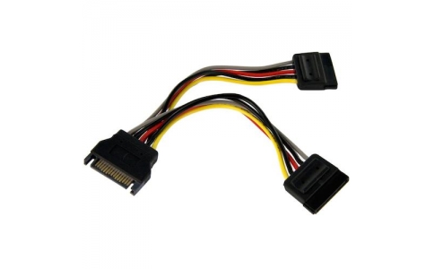 ＳＴＡＲＴＥＣＨ．ＣＯＭ社  PYO2SATA  スターテック　ＰＣ電源ケーブル／ＳＡＴＡ電源２分岐／１５ｃｍ／１５　－　１５ピン／オス・メス