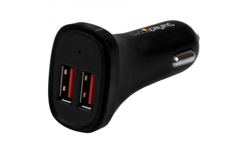 ＳＴＡＲＴＥＣＨ．ＣＯＭ社  USB2PCARBKS  スターテック　ＵＳＢ充電器／２ポート／２４Ｗ　４．８Ａ／ブラック／車載充電器／シガーソケット用カーチャージャー