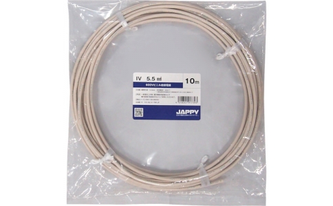因幡電機産業（株）  IV   5.5 SQ WHT 10M JP  ＪＡＰＰＹ　ビニル絶縁電線