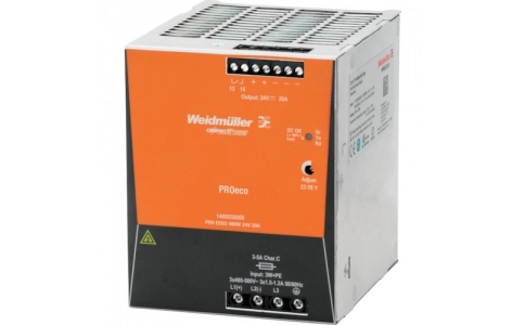 日本ワイドミュラー（株）  PRO ECO3 480W 24V 20A  ワイドミュラー　産業用三相スイッチング電源　ＰＲＯｅｃｏ３　２４∨　２０Ａ　　１４６９５５００００