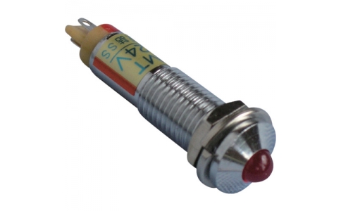 （株）坂詰製作所  DOH-7MT-DC24V-R  サカズメ　メタルフレーム形ＬＥＤ表示灯　ＤＯＨ－７ＭＴ　ＤＣ２４Ｖ　赤　φ７