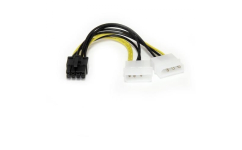 ＳＴＡＲＴＥＣＨ．ＣＯＭ社  LP4PCIEX8ADP  スターテック　ＰＣ電源ケーブル／ＬＰ４　－　ＰＣＩｅ電源変換／１５ｃｍ／４－８ピン／オス・オス