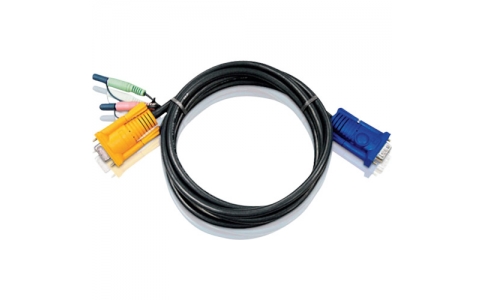 ＡＴＥＮジャパン（株）  2L-5202A-1  ＡＴＥＮ　１．８ｍ　ビデオＫＶＭケーブル（オーディオコネクター付属）