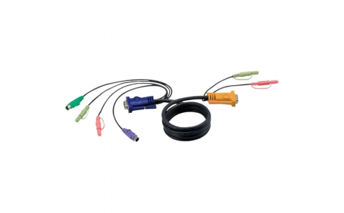 ＡＴＥＮジャパン（株）  2L-5301P  ＡＴＥＮ　ＰＳ／２　ＫＶＭケーブル　オーディオ対応　ＳＰＨＤ　ＫＶＭ用　１．２ｍ