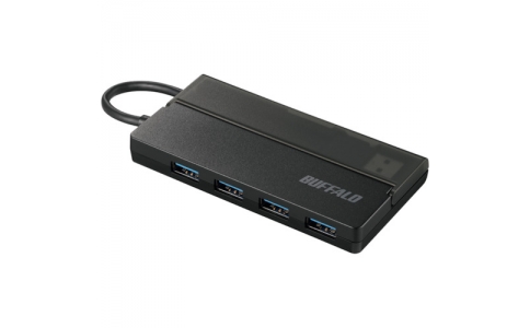 （株）バッファロー  BSH4U130U3BK  バッファロー　ＵＳＢ３．０　バスパワーハブ　４ポート　ケーブル収納　ブラック