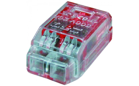 （株）ニチフ  QLX 2  ニチフ　クイックロック　差込形電線コネクタ　極数２　赤透明　５０個入