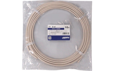 因幡電機産業（株）  IV   8 SQ WHT 10M JP  ＪＡＰＰＹ　ビニル絶縁電線