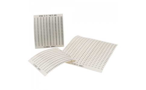 日本ワイドミュラー（株）  1630160001  ワイドミュラー　デバイスマーカ（ＫＳＷシリーズ）　幅４ｍｍ、ピッチ５．０８ｍｍ　印字済（１－１６）　シールタイプ