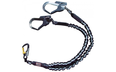 （株）基陽  WLJANWSLL  ＫＨ　２丁掛じゃばらランヤード　タフアルミ自在環－小フック１５－１５　黒／反射