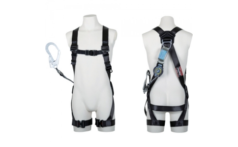 藤井電工（株）  TH-504-TR93SV-OT-DG-L-R23-BX  ツヨロン　フルハーネス　黒影ハーネス　ＳＲリトラ　Ｌサイズ（巻取式ランヤード１本タイプ）