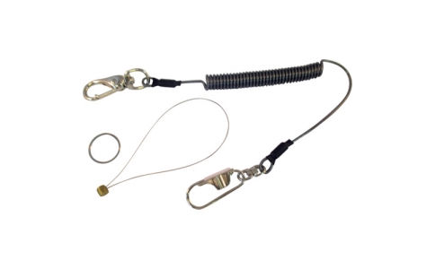 （株）スーパーツール  AR430DB  スーパー　安全ロープ（ステンレスワイヤー芯）ダイレクトキャッチフック付　クリアブラック　１ｋｇ用