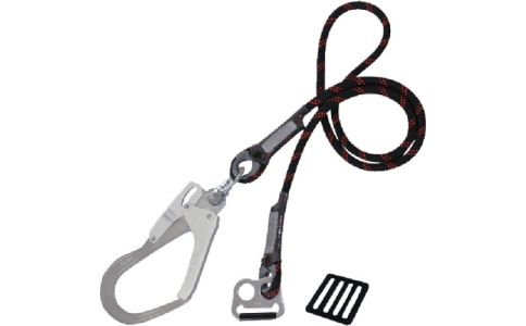 藤井電工（株）  AD-93KLCB16-LY120-N-BP  ツヨロン　黒一番　安全帯用ランヤード　軽量型　クロスロープ付φ１６×１２００　ブ