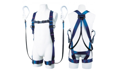 藤井電工（株）  R-514-2GC-BX  ツヨロン　フルハーネスツインランヤード安全帯　青影Ｇカット