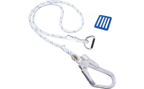 藤井電工（株）  AD-90-BL4-BP  ツヨロン　１本つり専用ランヤード　φ１１ロープ付　Ｄ環止め青色付