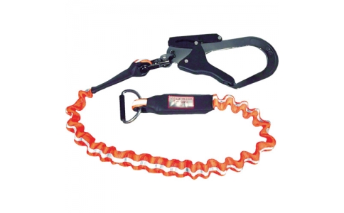 （株）基陽  LJAWO-15  ＫＨ　じゃばら式ランヤード　タフアルミ自在環－Ｄ環　１５００ｍｍ　橙／反射