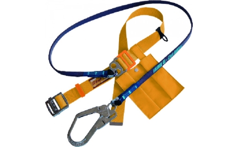 藤井電工（株）  G-590-Y-BP  ツヨロン　Ｇカット安全帯　黄色　Ｗ２１．５衝撃吸収グレーストラップ付