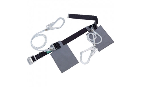 藤井電工（株）  SAF-2-N5S-BLK-BP  ツヨロン　ランヤード２本式安全帯　黒色　軽量型　クロスロープ付