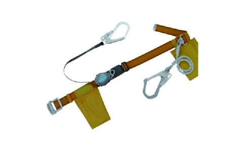 藤井電工（株）  TRL-2-593S-Y-BP  ツヨロン　ランヤード２本式安全帯　黄色　軽量型