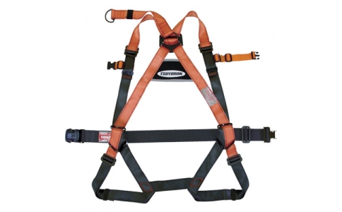 藤井電工（株）  R-502-N-PT-OR-BX  ツヨロン　フルハーネス安全帯　オレンジ　腿バックル：パススルー
