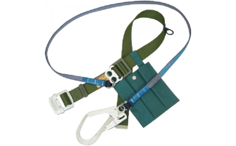 （株）基陽  FXVGBL-L  ＫＨ　ストレッチハーネスＸＶ型ワンタッチ式黒／青ラインＬ寸