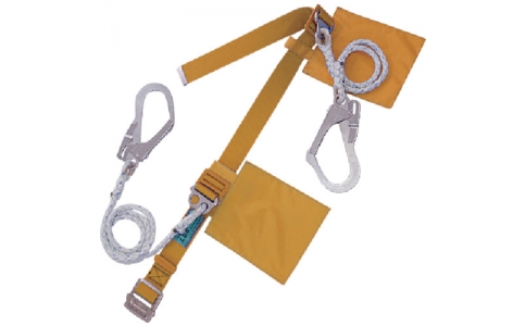 藤井電工（株）  LSA-2-99S-Y-BP  ツヨロン　ランヤ－ド２本式安全帯　黄色　φ１１クロスロープ付