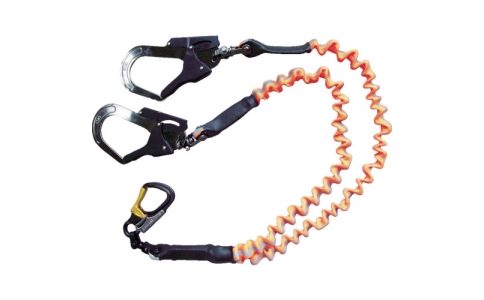 （株）基陽  WLJANWOLL  ＫＨ　２丁掛じゃばらランヤード　タフアルミ自在環－１５－１５　橙／反射